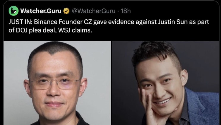 HIT JOB - CZ And Justin Sun Claim WSJ Tried To Make ThemĀ Enemies - Article cover image