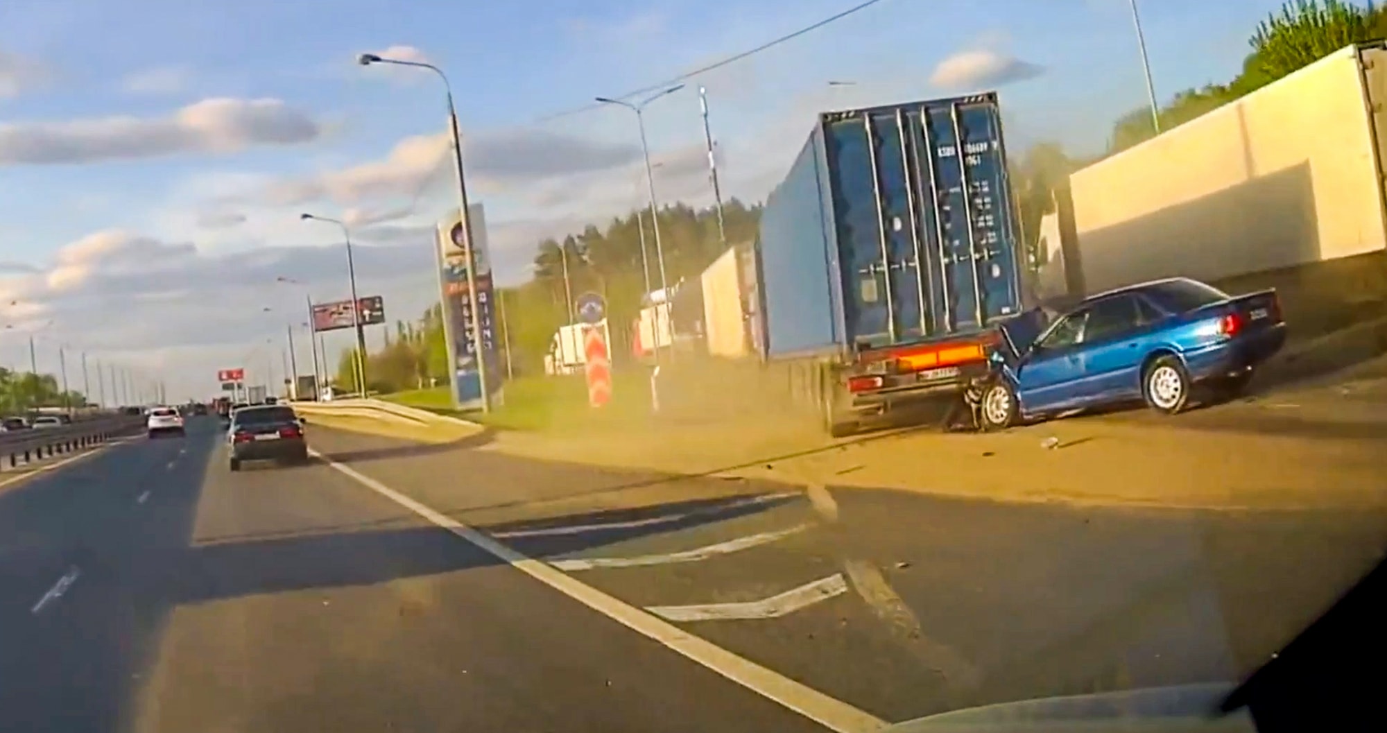 SLIPPERY MOVE - Driver Using Slip Road To Speed Down M-Way Causes Crash Into Lorries - Article cover image