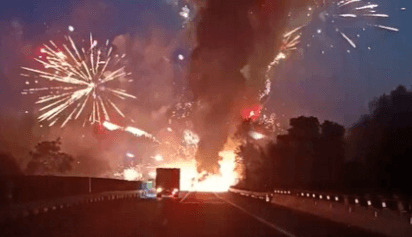 LIGHT CARGO - Lorry Packed With Fireworks Explodes Into Flames After Crash On Expressway - Article cover image