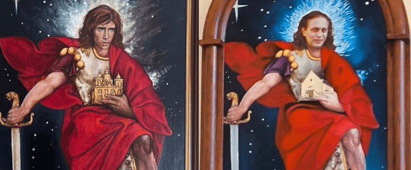 UNHOLY ROW – Priest's Face On Angel Painting Sparks Protest - Article cover image