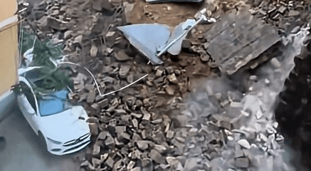 CAR SURFING - Amazing Video Shows Car Sliding On Top Of Concrete Slab During Massive Avalanche