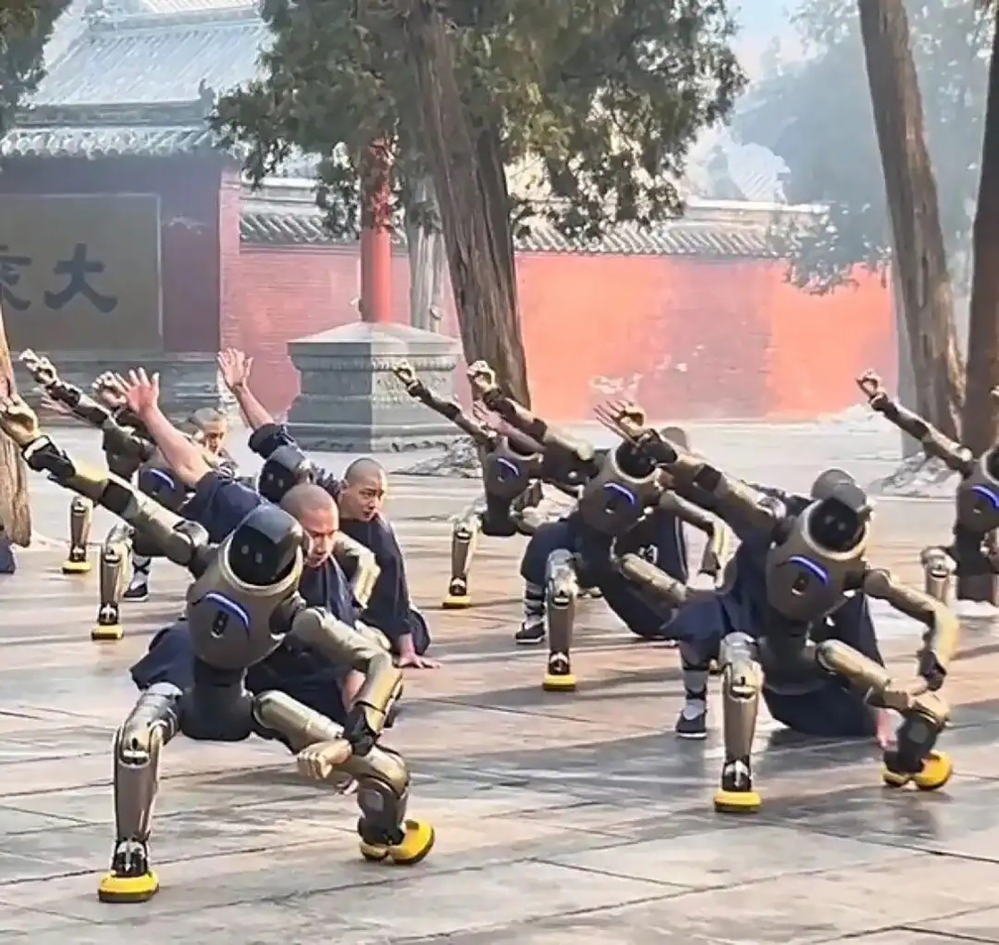 Shaolin Monks Train Side-By-Side With Kung Fu Robots In China - Article cover image