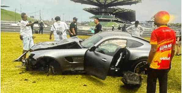 CRASH COURSE - GBP 300,000 Mercedes Totalled In High-Speed Smash At Race Track When Brakes Fail - Article cover image