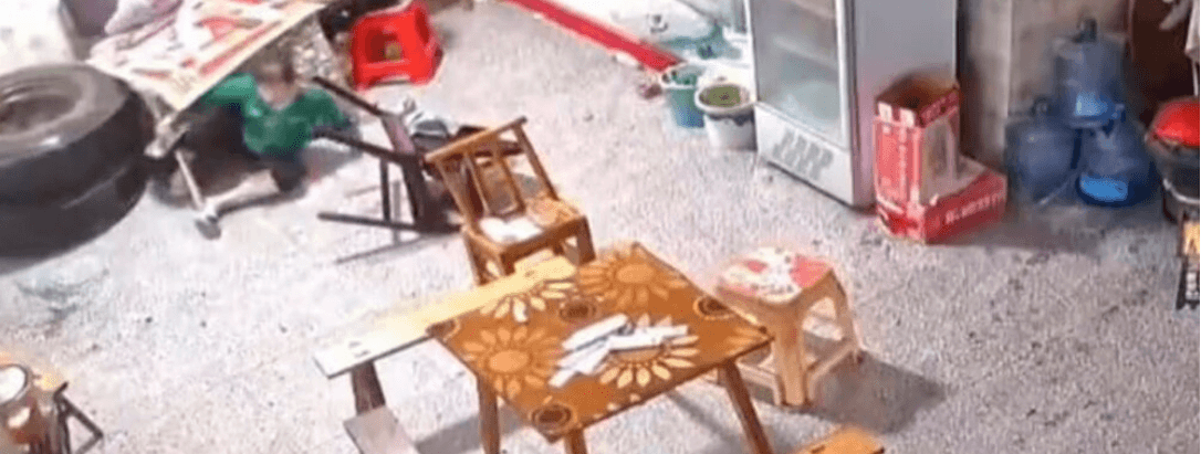 WHEEL SHOCK - Runaway Lorry Tyre Mows Down Group Playing Cards Inside Home - Article cover image