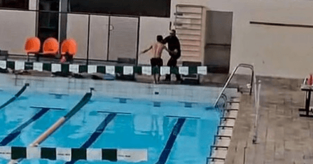 SUNK AND SWIM - Teacher Sacked For Booting Teen Into School Pool - Article cover image