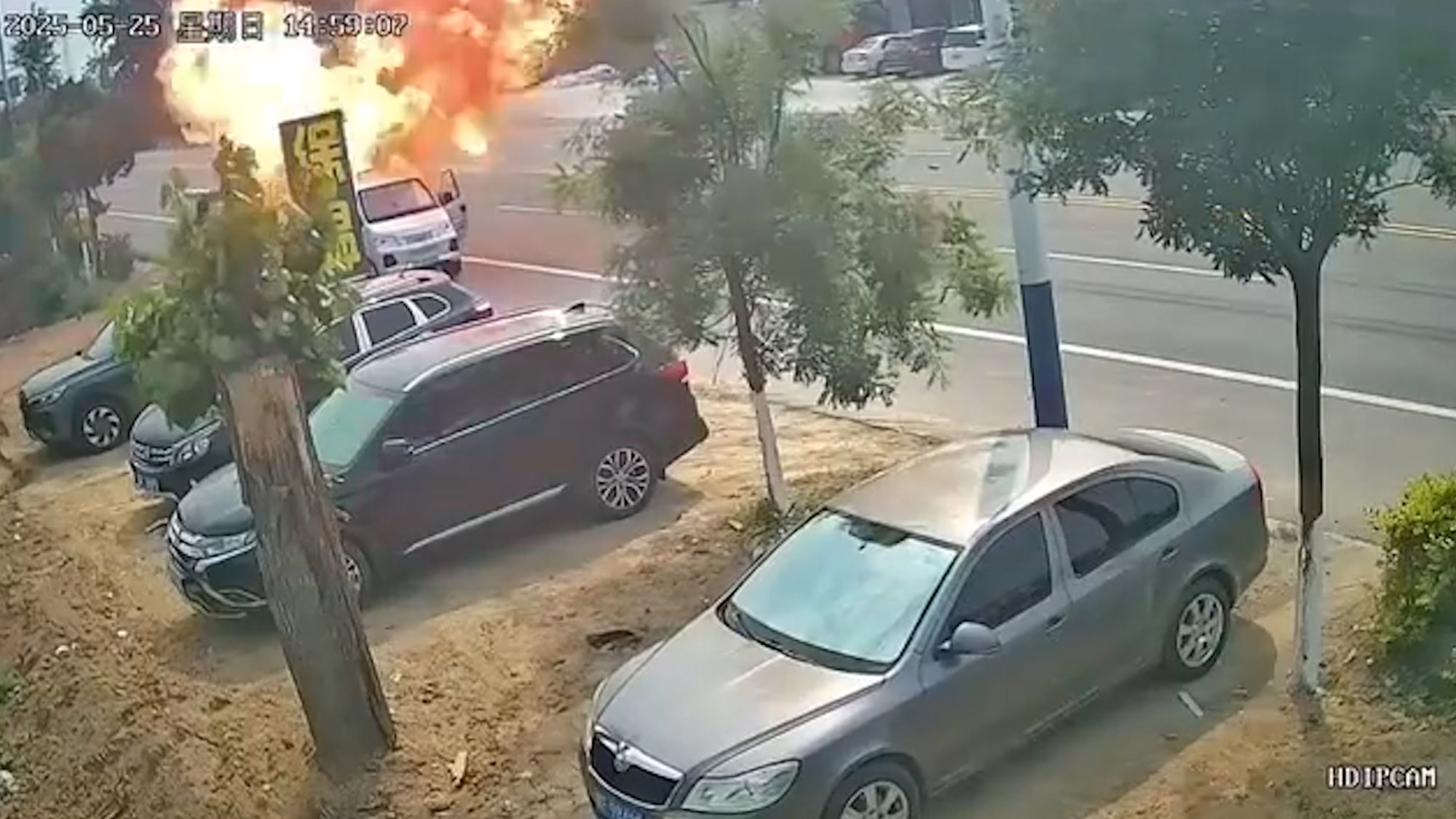 GREAT BALLS OF FIRE - Pickup Truck Driver Flees Burning Vehicle In Dramatic Roadside Explosion - Article cover image